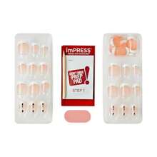 ImPRESS No Glue Mani Press On Nails Design 'Falling' White Short Size Squoval Shape Includes 30 Nails Prep Pad Instructions Sheet 1 Manicure Stick 1 Mini File-B099 - trắng - Xem 8