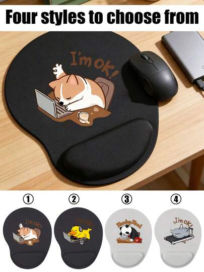 "Hard Working Animals" Series Ergonomic Wrist Support Mouse Pad, Cute Working Dog, Working Panda, Working Duck Pattern Design, Ergonomic Eva Wrist Support Pad, Anti Slip Memory Foam Mouse Pad, Comfortable Mouse Pad, Smooth Wrist Support, Comfortable Skin Friendly Desk Rest, Desktop Protector, Suitable For Games, Office, Anti Slip, Office Computers, Laptops And Home, Souvenirs For Graduation Season, Perfect Gifts For Valentine's Day, Mother's Day, Back To School, And Spring.