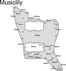 Musiclily Pro 13-Hole Guitar Pickguard For JPN Made Fender Japan Jazzmaster, 3Ply Parchment - MàuB - Xem 1