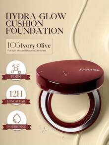 JOOCYEE HYDRA-GLOW CUSHION FOUNDATION, Suitable For Dry Skin, Moisturizing, Non-Smudging, Sweat-Resistant, Long-Lasting, Concealing, Burgundy Cushion, Moisturizing, Suitable For Autumn/Winter, Valentine's Day - 1CG Ivory Olive - 查看 1