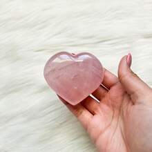 [Mặt dây chuyền thạch anh hồng tự nhiên hình trái tim] 1 viên đá thạch anh hồng tự nhiên hình trái tim | Đá nhỏ xinh được đánh bóng, đá quý tình yêu cho lòng bàn tay và ngón cái, quà tặng Reiki ngày Valentine cho phụ nữ - Hồng - Xem 12