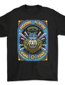 Pigeons Playing Ping Pong Cleveland Grand Rapids T-Shirt S-5XL - 黑色 - 查看 1