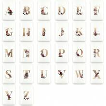 Elastic Magsafe Cardholder Slim Leather Magnetic Wallet Built In Magnet Designed Magnet Phone Bag Cover CellPhone Credit Card Holder For Apple12/13/14/15/16 Pro Max & Magsafe Case A-Z Gold Pattern - White - View 10