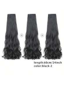 3-delat perukset, långa lockiga hårförlängningar för kvinnor, stora vågiga fluffiga hårdelar, lämpliga för dagligt bruk - Multifärgad - Visa 16