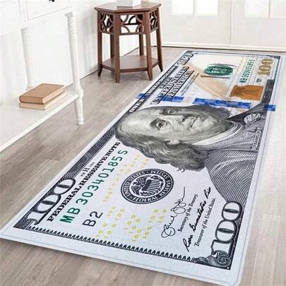 Dollar Pattern Carpet, 1 Count Non-Slip Soft Floor Mat, Washable Area Rug, Decorative Rug For Home Living Room Bedroom Study Room