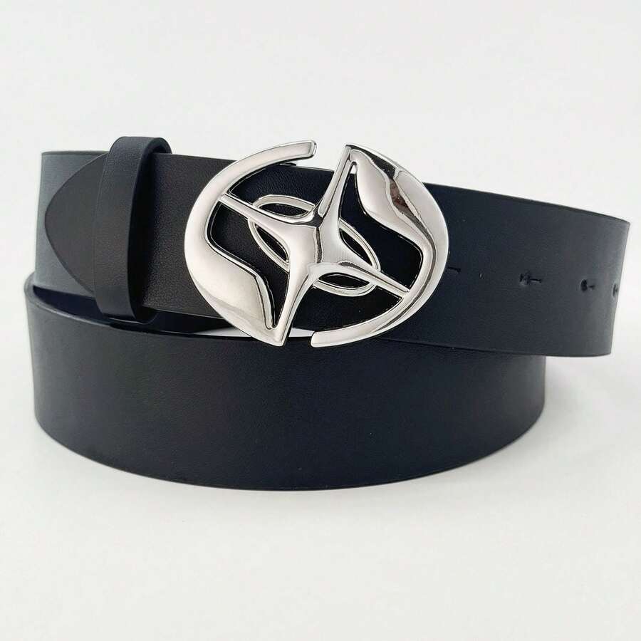 Men's Synthetic Belt With Stylish Metal Buckle, Modern And Versatile. - màu đen - Xem 1