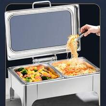 1 Pack 9L Stainless Steel Food Insulation Furnace with Alcohol Furnace, Heated Water Insulation Furnace, Large Transparent Pot Cover, Used for Banquets, Restaurants, Parties, Only for cooking - Übersicht 5