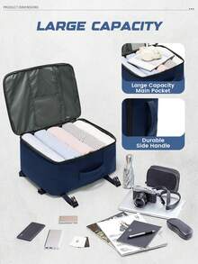 航空公司认可的随身旅行背包，TSA尺寸40x30x20厘米，防水尼龙旅行背包，商务登机背包，带行李套，大容量多口袋日用背包，适合飞行/商务/周末旅行 - 彩色 - 查看 5