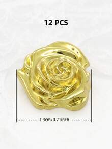 6/12 chiếc cúc kim loại hình hoa hồng 3D cao cấp, kích thước 1.5-2cm, màu vàng/bạc, thích hợp để may áo kiểu, áo sơ mi, áo len, áo khoác cardigan, áo len, vest, váy, áo khoác ngoài, hộp quà Valentine tự làm, túi xách, phụ kiện mũ, đồ may vá. - Hoa hồng - Xem 15