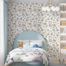 Papel de Parede Decorativo Infantil Fácil  Aplicação Safari Animais Quarto Infantil Baby Menino Menina Casa Quarto  Escola Berçario Cadernos  Agenda - Animais - Visão 5