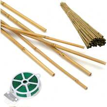 HOPELF 50 Pack 16" Bamboo Plant Stakes For Wood Garden Sticks,Wooden Indoor Gardening Floral Potted Plant Support,Crafts, More Size Choices 8"/12"/16" - Bamboo - View 17