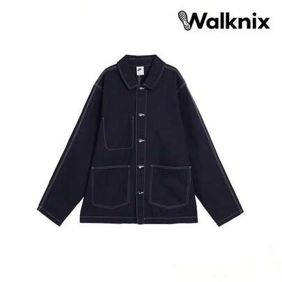 Nike Minimalist Brand Small Logo Embroidered Comfortable Polo Sports Casual Jacket Navy-Blue Jackets Men