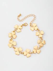1. 时尚清新个性三瓣花经典女士脚链，适合日常聚会、舞会等场合，或作为礼物赠送他人（不含礼盒） - 金黃色 - 查看 4