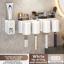 1 Giá đỡ bàn chải đánh răng gắn hút chân không dễ lắp đặt - Có khay đựng kem đánh răng - Giá đựng bàn chải đánh răng gắn tường có thể tháo rời, quà tặng Giáng sinh/Halloween và Lễ Tạ ơn - Nhiều màu - Xem 16