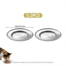 Stainless Steel Cat/Dog Bowl Set, Pet Feeding Anti-Splash Bowl, One-Piece Seamless Design Easy To Clean, Stackable, Suitable For Dry/Wet Food And Water, Applicable To Various Pet Feeding Scenarios - - - View 12
