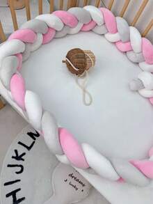 1件装三股编织婴儿床围，新生儿防撞软垫，婴儿房装饰，婴儿床编织护栏垫，柔软加厚防撞垫装饰条，适用于摇篮、换尿布台、婴儿车、婴儿床套装 - 彩色 - 查看 27