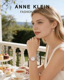 Anne Klein Women's Premium Crystal Accented Bangle Watch and Bracelet Set Quartz Wrist Watches Bangle Jewelry Gifts For Women Wife Girlfriend Valentine's Day AK/2238RGST - 金色 - 查看 2