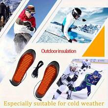 1 Pair Washable EVA Electric Heated Insoles, USB Powered, ≤36V Working Voltage, No Battery Needed, Suitable For Foot Warming, Comfortable Trimming - Multicolor - View 4