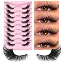 GROINNEYA Half Lashes Natural Fake Lashes Wispy Cat Eye Lashes Clear Band Accent Short False Eyelashes Make Up - 9pairs-bP05 - View 3
