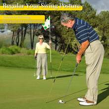 Golf Alignment Sticks Training Aid 4 Pack,3-Section 48 Inch Golf Swing Trainers Foldable Practice Rods Aiming Sticks - A - 查看 8