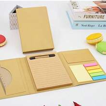 Cuaderno de papelería, notas adhesivas de papel kraft, set de bloc de notas multifuncional reforzado, set de suministros de oficina portátil - Multicolor - Ver 7