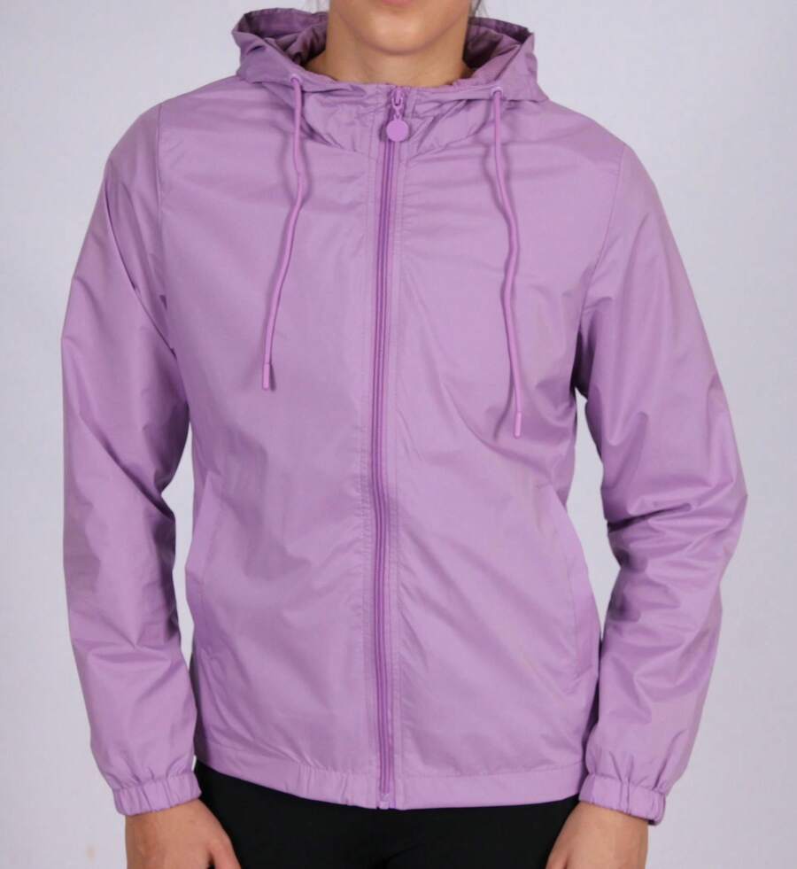 Women's 100% Lined And Waterproof Windbreaker Running/Gym Jacket - Màu đỏ tím - Xem 1