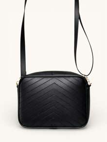 Premium Compact Camera Crossbody Bag With Adjustable Strap - Black In V - View 2