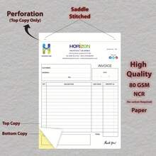 5 X A4 Personalised Duplicate Invoice Books/Receipt Books/NCR Pads Full Colour - Multicolor - View 3