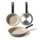 Santa Clara Nordkitch 20, 24 And 28 Cm Frying Pans, Forged Aluminum 3.2 Mm Non-Stick Double Layer Full Induction With Soft Touch Bakelite Handle, Set Pack Of 3, Suitable For Induction, Gas, Ceramic And Electric Hobs - 查看 2