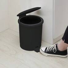 Indoor Trash Can Small Wastebasket With Lid Plastic Garbage Bin For Kitchen Bathroom Bedroom Office - 1 - 查看 5