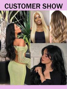 1pc Human Hair Invisible Seamless Straight Hair Extension Clip-In, Natural Fluffy No Hair Piece For Women To Add Volume - Multicolor - View 5