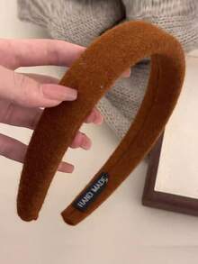 1件装时尚简约百搭宽发带，女士配饰 - 棕色 - 查看 1