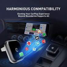 2026 Wireless Carplay Adapter For IPhone/Android - Fast Connection,No Latency,Hands-Free Call Wireless Adapter Electronic Charger Carplay Dongle - With Eva Bag - View 7