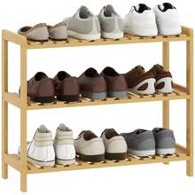 HOMCOM Estantes para zapatos - Madera Natural - Ver 6