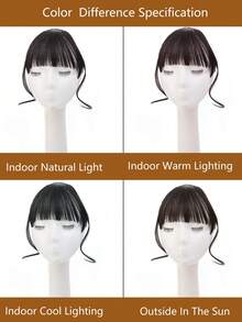 合成假发夹式双鬓角龙须刘海隐形前刘海夹式空气刘海适合女性日常佩戴和聚会 - 彩色 - 查看 6