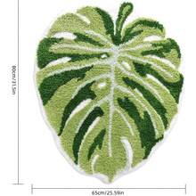 1pc Healing Monstera Leaf Shaped Rug, French Fresh Irregular Green Leaf Bathmat, Endows Bathroom With Natural Vitality, Fluffy And Thick Faux Cashmere Material, Irregular Size With 1-5cm Cutting Tolerance, Bathroom Mat, Bathroom Rug, Door Mat, Small Rug, Carpet, Floor Mat, Home Decor, Area Small Rug, Outdoor Mat, Area Rug, Bedroom Rug, Washable Carpet - contracted design - View 6