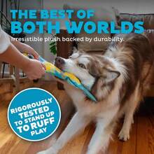 Outward Hound Tough Skinz Durable Squeaky Dog Toy With Two Tough Layers, Snake, Blue, Large - ColorE - 查看 2