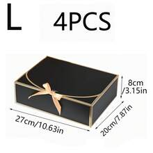 10个/4个/2个装黑色金色带盖礼盒，适用于新娘派对求婚、婚礼生日派对、情人节礼物、包装、生日、DIY手工、化妆品收纳盒、毕业礼物、婚礼派对装饰等场合。 - 黑色底金邊 - 查看 22