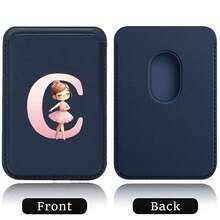 Elastic Magsafe Cardholder Slim Magnetic Wallet Vegan Leather Minimalist Designed Built-In Magnet Magnet Phone Bag Cover CellPhone Credit Card Holder For Apple12/13/14/15/16 Pro Max & Magsafe Case A-Z Astronaut Ballerina Girl Pattern - Teal Blue - View 17