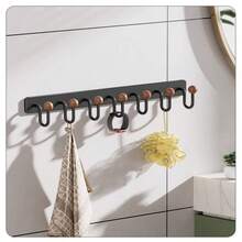 1个门后挂式衣帽架，带挂钩，金属材质，可挂在门后存放帽子、钥匙和其他物品，节省家居空间，适用于玄关、浴室、卧室、住宅、宿舍等场合。 - 多色 - 查看 4