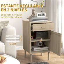 HOMCOM Mesitas de noche - Roble - Ver 7