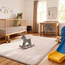 Sour Lemon Dicke Krabbelmatte für Babys, 150 x 200 x 3 cm, Schaumstofffüllung, Spielmatte fürs Kinderzimmer, Krabbeldecke, Baby, rutschfeste Unterseite und weicher Kurzflor, pflegeleicht, Kinderteppich, Beige - Beige - Übersicht 11