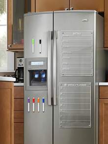 1 Set Magnetic Acrylic Dry Erase Board, Magnetic Adsorption Calendar, Monthly/Weekly Planner, Memo Board, 3D Magnetic Acrylic Fridge Sticker, Handwritten Board - I - View 1