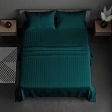 Juego de Sabanas para Cama, Sabana Bajera, Sabana Plana y Funda de Almohada, Cajon Amplio, 2800 Hilos, Premium, Tamaño Individual Matrimonial Queen King - Jade - Ver 6