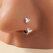 2PCS Stainless Steel Zirconia Horseshoe Ring Piercing Nose Ear Belly Rings Women Cartilage Helix Earrings Daith Piercing Jewelry - Nose Ring - View 4