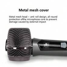 2个专业VHF无线手持麦克风系统，可充电接收器，电池续航6小时，传输距离100英尺，适用于唱歌、卡拉OK、教堂、演讲、婚礼、派对等场合。 - 查看 9