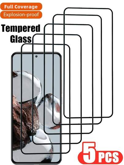 5-Piece Set Compatible With Samsung Series Tempered Glass Screen Protectors, High-Definition Tempered Glass Screen Protectors, A22 4G/A22 5/ A23 5G/A24/A34 / A25/ A30S A31/ A32 4G/A33 5G/ A40s/A41/ A50/ S23FE/ S24/ S24 Ultra/S24+/ S24FE Anti Static