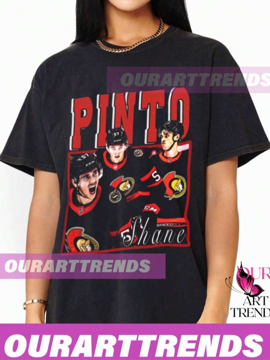 Retro Shane Pinto Shirt Ice Hockey American Professional Hockey Championship Sport Merch Sweatshirt - 黑色 - 查看 1