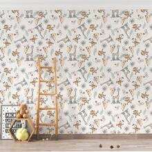 Papel de Parede Decorativo Infantil Fácil  Aplicação Safari Animais Quarto Infantil Baby Menino Menina Casa Quarto  Escola Berçario Cadernos  Agenda - Animais - Visão 6