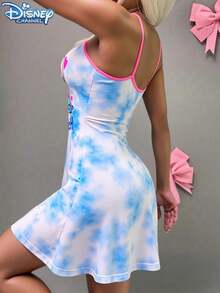 Disney Áo hai dây nữ kiểu tie-dye in chữ và họa tiết động vật - Áo ngủ ngắn không tay dệt kim cho thiếu nữ. - Màu xanh lam - Xem 5